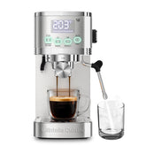 Espresso Machine with Temperature Timer LED Display 20 Bar Espresso Maker with Adjustable Extraction Temperature Stainless Steel Coffee Machine with Powerful Steam Wand for Cappuccino Latte Americano