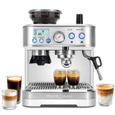 Semi-Automatic Espresso Machine with Grinder & Milk Frother – 58mm Professional Coffee Maker