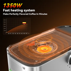 Espresso Machine with Temperature Timer LED Display 20 Bar Espresso Maker with Adjustable Extraction Temperature Stainless Steel Coffee Machine with Powerful Steam Wand for Cappuccino Latte Americano