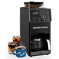 Automatic Drip Coffee Maker with Built-In Grinder & Programmable Timer