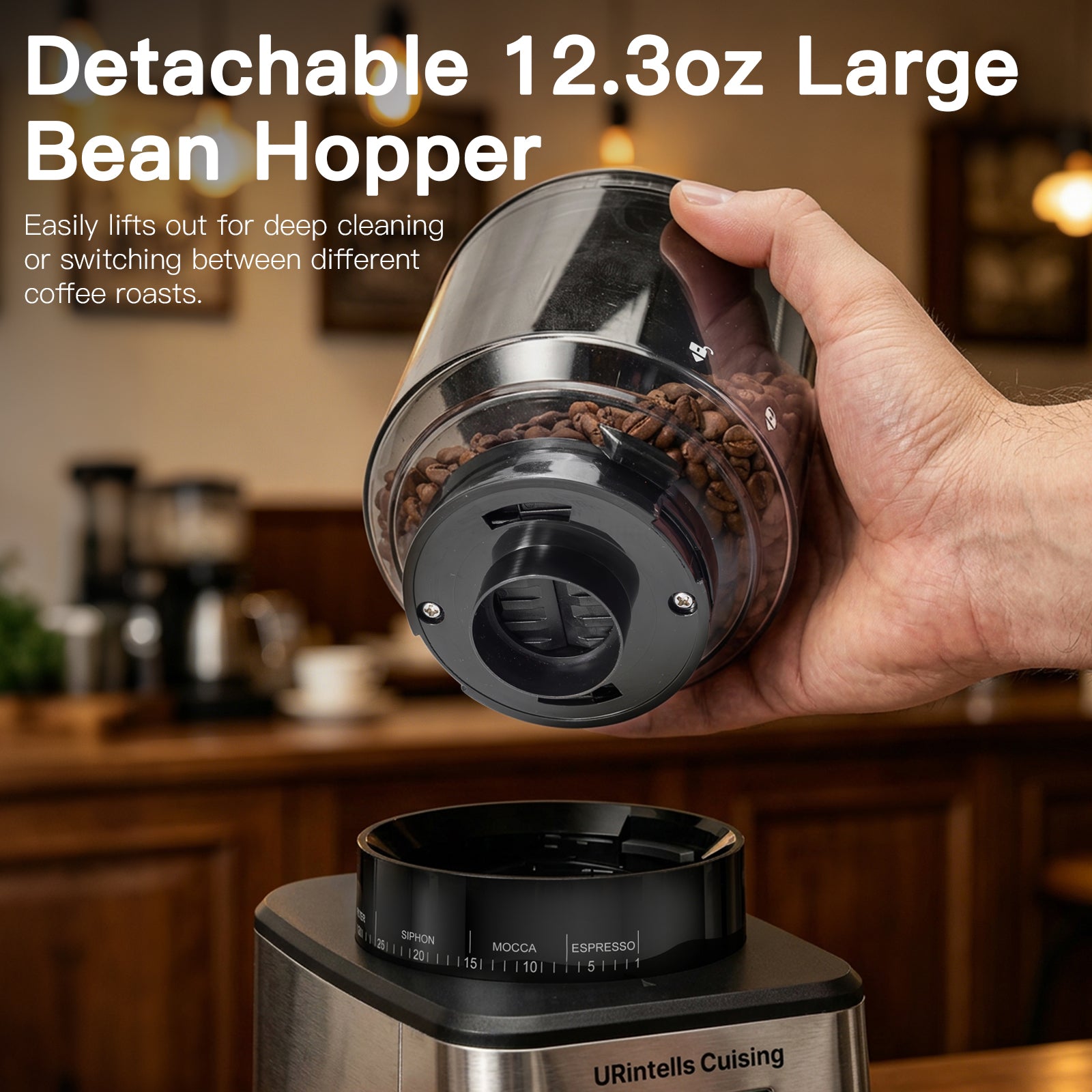Electric Coffee Grinder with 51 Settings – Conical Burr Coffee Bean Grinder for Espresso & Pour-Over