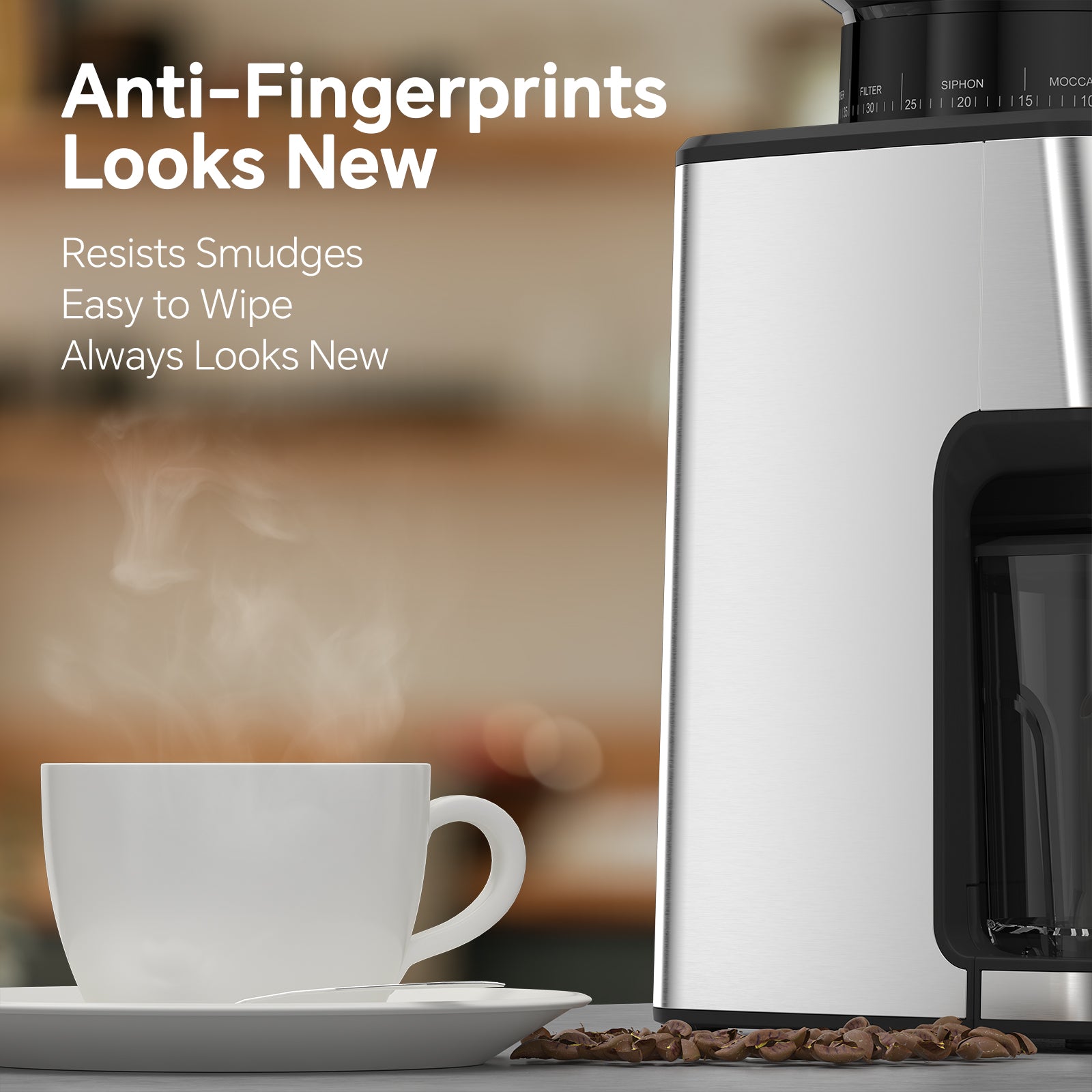 URintells Cuising Electric Conical Burr Coffee Grinder,51 Grind Settings,12.3 oz Bean Hopper,1-12 Cup,for Espresso/Drip/Pour over/French Press